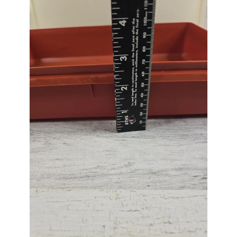 Vintage 70's Tupperware Paprika Rectangular Storage Container Sheer Lid 12x9x2